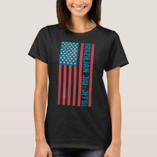 Camiseta BJJ Jiu Jitsu Americano Bandeira EUA Desgastada Vi
