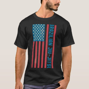 Camiseta BJJ Jiu Jitsu Americano Bandeira EUA Desgastada Vi