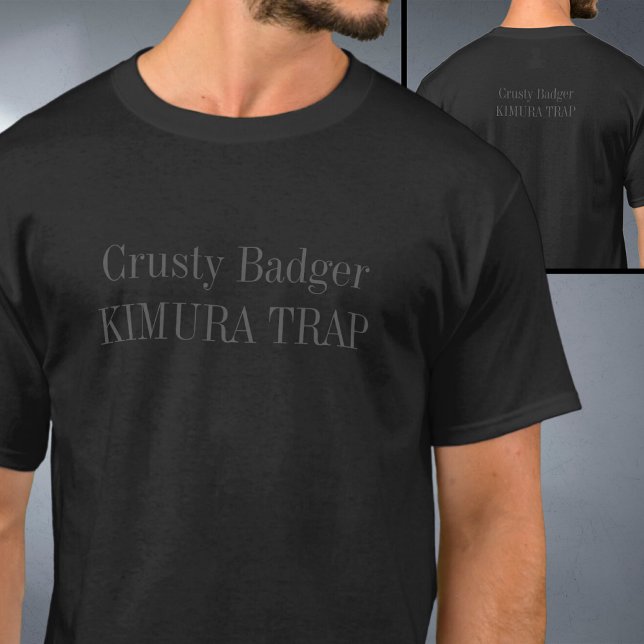 Camiseta BJJ Jiu Jitsu Kimura Personalizado - Armadilha Pre (Personalized Jiu Jitsu T-shirt with Kimura Trap design)