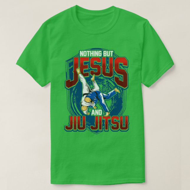 Camiseta BJJ Só Jesus E Jiu Jitsu Jiu Jitsu (Frente do Design)