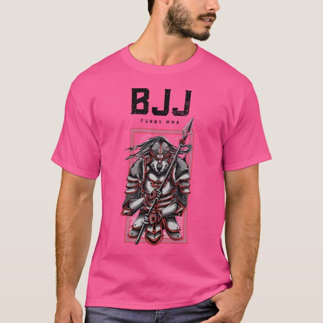 Camiseta Bjj Wolf Samurai Spear Jiu-Jitsu Grappling Mma Mua (Frente)