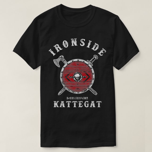 Camiseta Bjorn Ironside - Kattegat Viking Shield (Frente do Design)