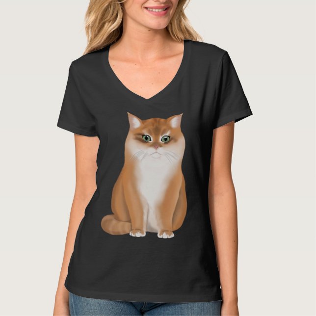 Camiseta BKH British Short Hair Cat Black Golden Shaded (Frente)
