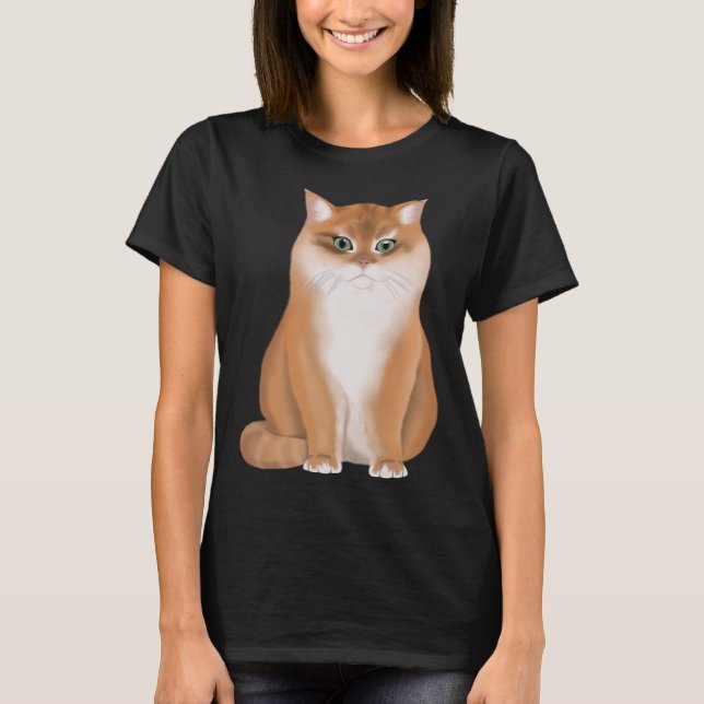Camiseta BKH British Short Hair Cat Ouro Preto Sombreado (Frente)