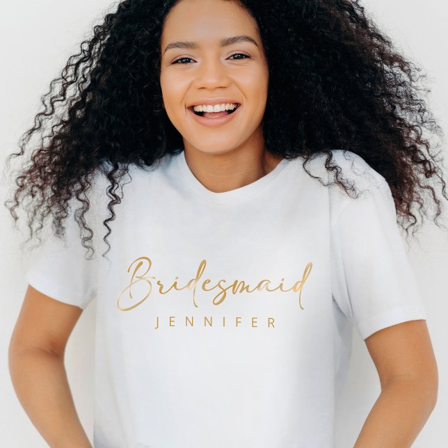 Camiseta Blachelorette de Nome Personalizado Dourado da Bri (Criador carregado)