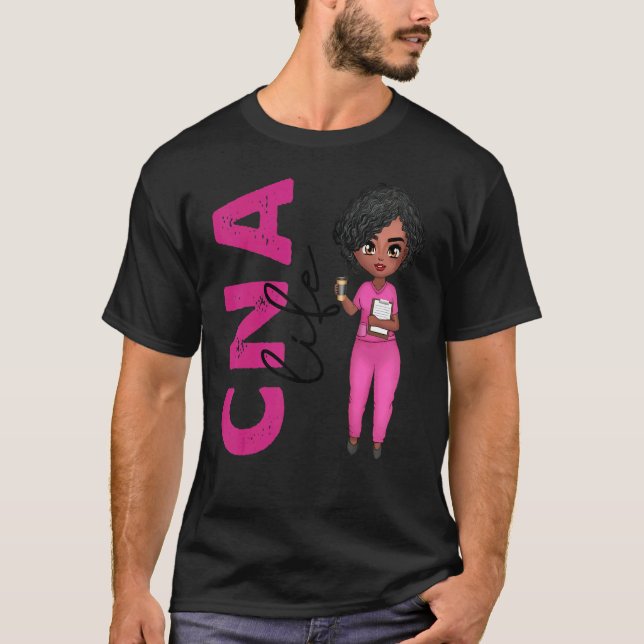 Camiseta Black African American Cna Nurse  Healthcare Worke (Frente)