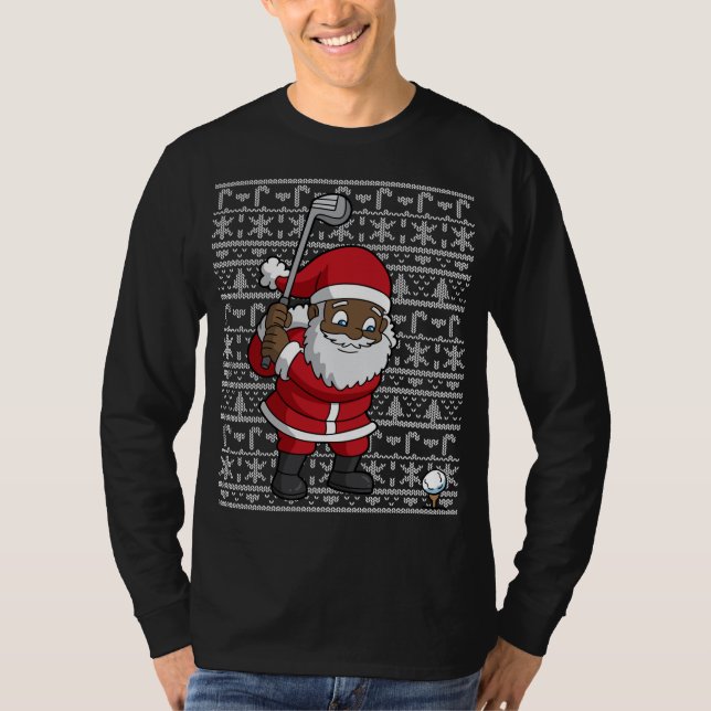 Camiseta Black African American Papai Noel Golf Ugly Chris (Frente)