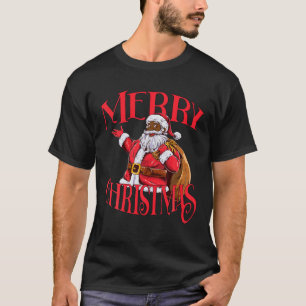 Camiseta Black African American Papai Noel Natal T Shi