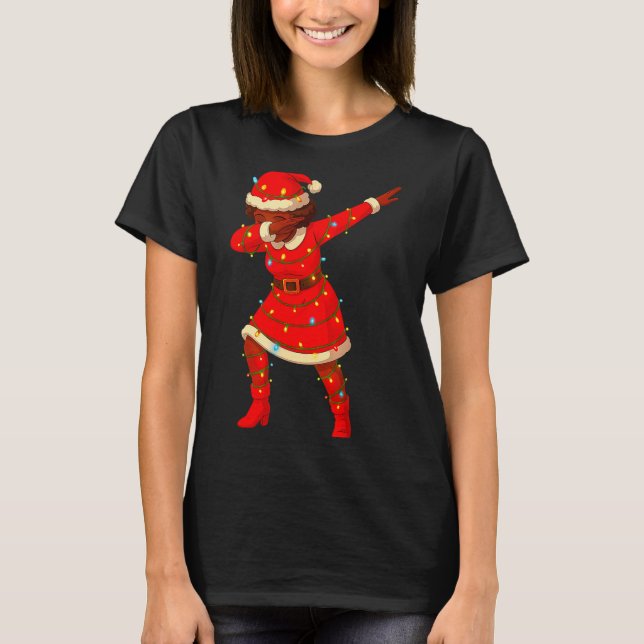 Camiseta Black African Girl American Melanin Christmas Mrs  (Frente)