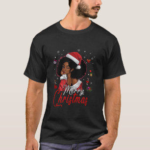Camiseta Black African Santa Hat African Feliz Chr