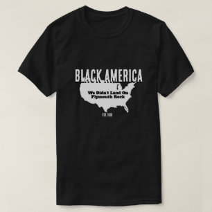 Camiseta Black America/Plymouth Rock (frente e verso)