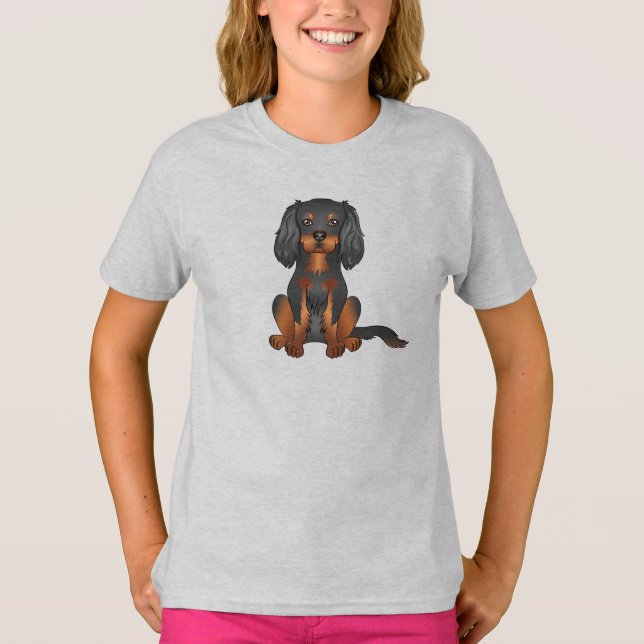 Camiseta Black and Tan Cavalier King Charles Spaniel Dog (Frente)