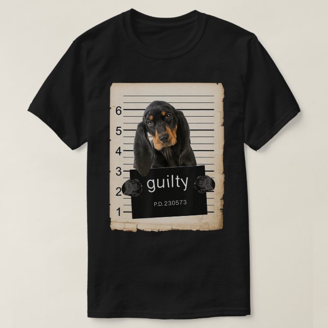 Camiseta Black and Tan Coonhound Dog mug shot TSirt (Frente do Design)