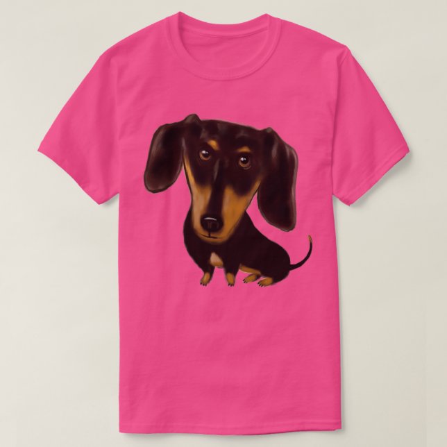 Camiseta Black and Tan Dachshund (Frente do Design)