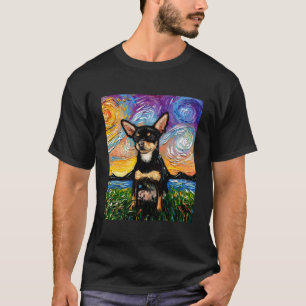 Camiseta Black And Tan Smooth Chihuahua Starry Night Dog Ar