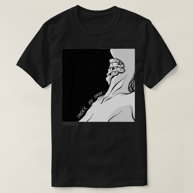 Camiseta Black and white art, trending style Under my skin  (Frente do Design)