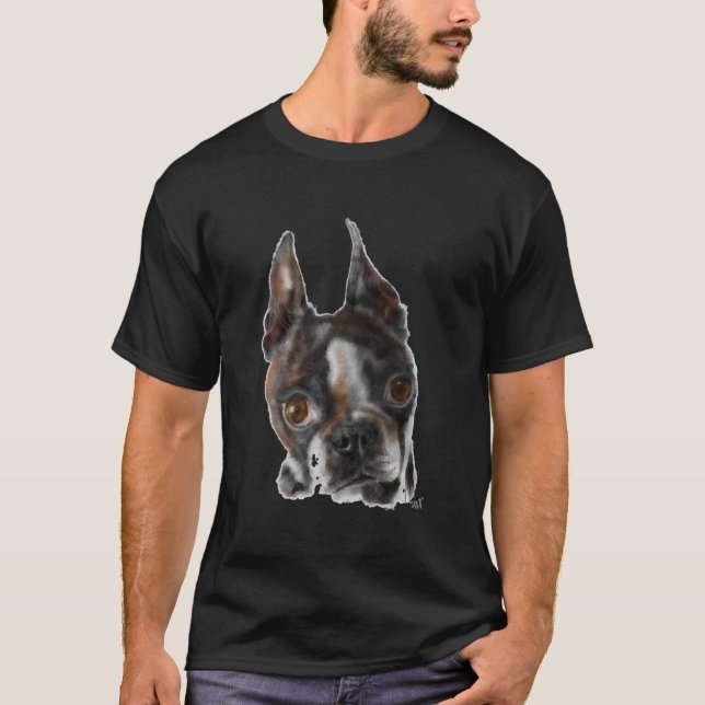 Camiseta Black And White Boston Terrier (Frente)