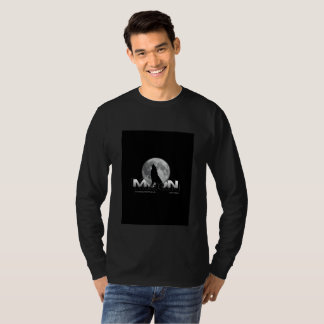 Camiseta Black and White simple Wolf and Moon T- shirt