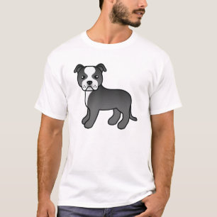Camiseta Black And White Staffordshire Bull Terrier Dog