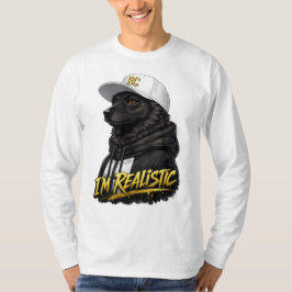 Camiseta Black Anime Dog Streetwear Art | I'm Realistic