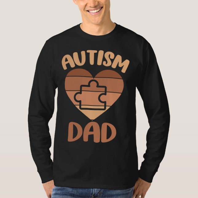 Camiseta Black Autism Dad Of Autistic Son Autism Awareness  (Frente)