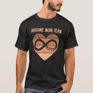 Camiseta Black Autism Mãe Ausome Mãe Equipe Autista Nona