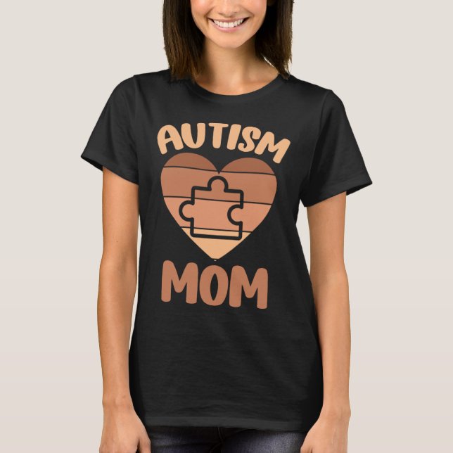 Camiseta Black Autism Mom Of Autistic Son Kids Neurodiversi (Frente)