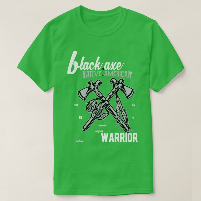 CAMISETA BLACK AX NATIVE AMERICA WARRIER (Frente do Design)
