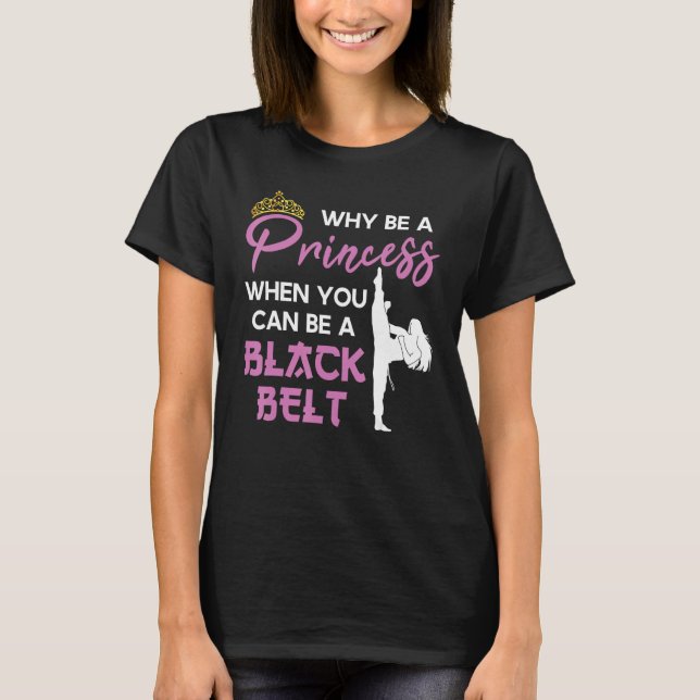 Camiseta Black Belt Princess  Karate Girl (Frente)