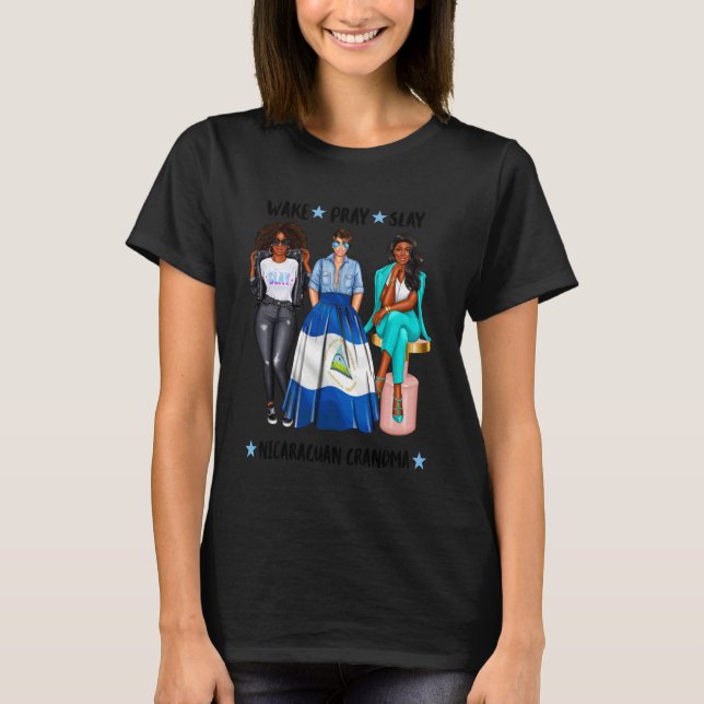 Camiseta Black Bougee Blessed Nicaraguan Grandma Nan Nanny  (Frente)