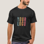 Camiseta Black Business Logo Minimalist Company Promotional<br><div class="desc">Our custom t-shirts are a great way to promote your business. Personalize these black t-shirts with your company logo.</div>