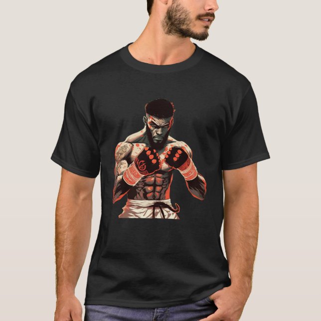 Camiseta Black Cage Fighter Unleash your Beast with MMA (Frente)