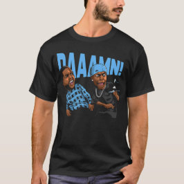 Camiseta Black Carolina 5 AJ5 Daaamn Funny Retro Combinando