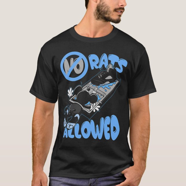 Camiseta Black Carolina 5 AJ5 No Rats Allowed Combinando Té (Frente)