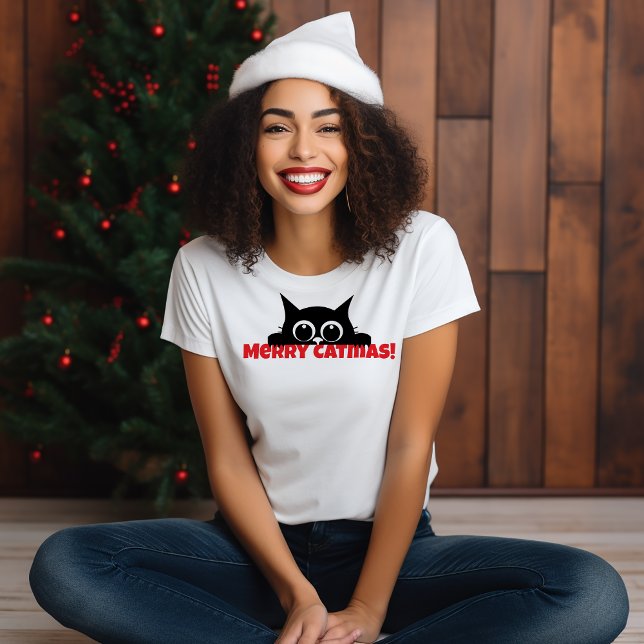 Camiseta Black Cat Amantes de Natal engraçados T-Shirt (Criador carregado)