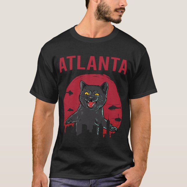 Camiseta Black Cat Atlanta Engraçado (Frente)