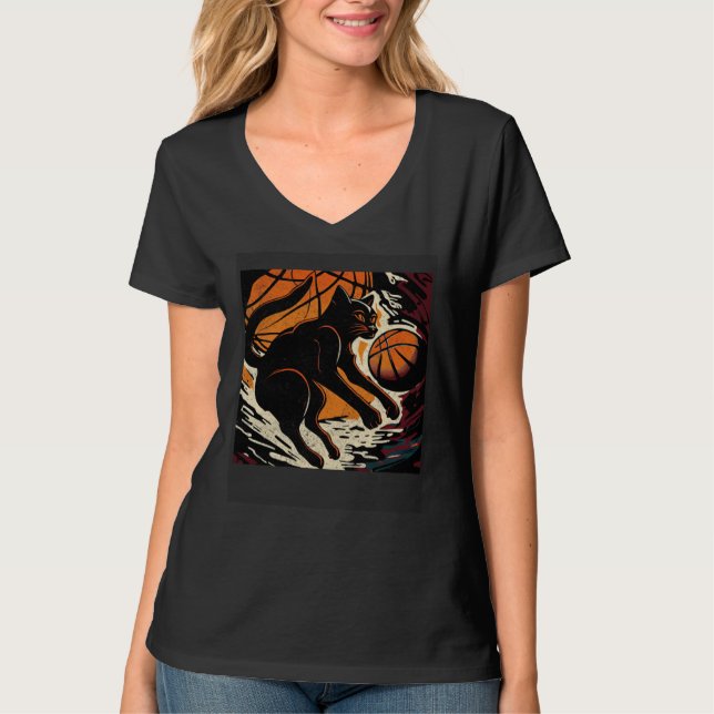 Camiseta Black Cat Basketball Christian (Frente)
