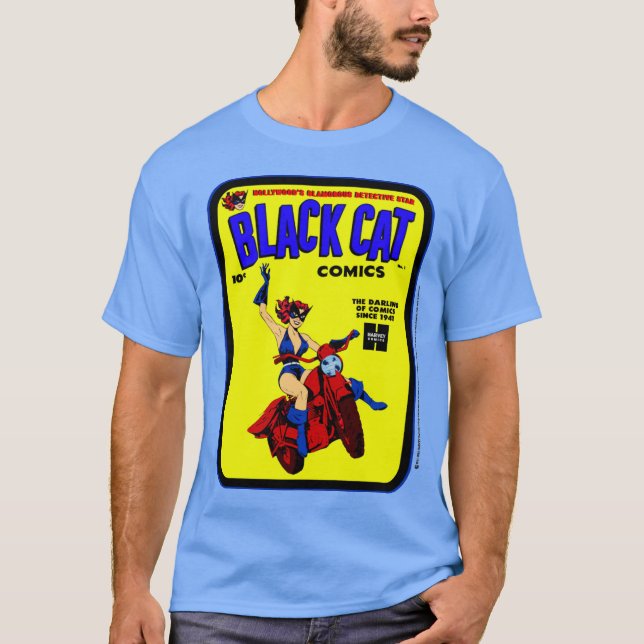 Camiseta Black Cat Comics dos anos 40 (Frente)