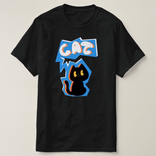 Camiseta Black Cat drawing (Frente do Design)
