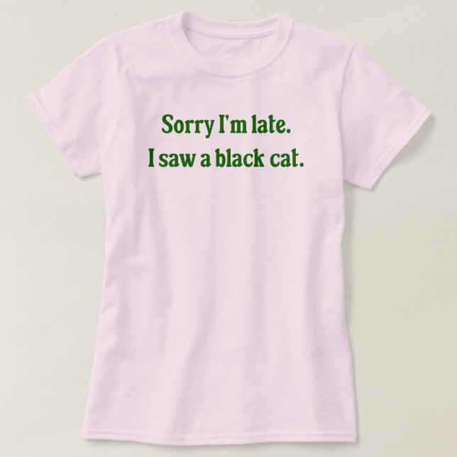 Camiseta Black Cat Engraçado (Frente do Design)