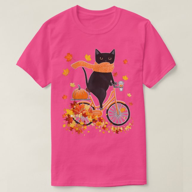 Camiseta Black Cat Go Cicing Autumn Fall Bicy (Frente do Design)