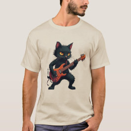 Camiseta Black Cat Guitar Player