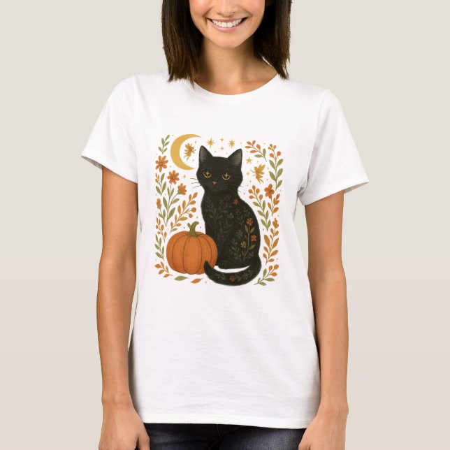 Camiseta Black cat halloweening • too cute to spook • cat (Frente)