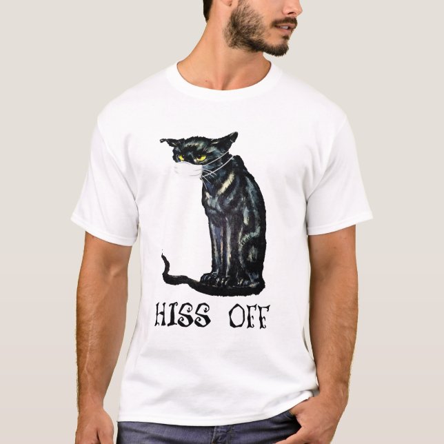 Camiseta Black Cat Hiss Off Shirt Funny 2020 Quarantined (Frente)