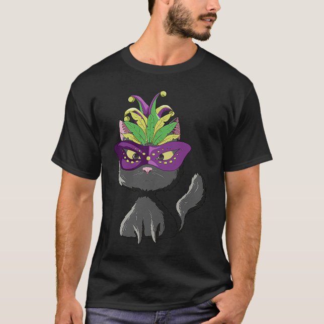 Camiseta Black Cat Mardi Gras (Frente)