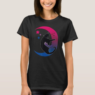 Camiseta Black Cat & Moon Bisexuy Flag Bisexuário Lgbt Pr