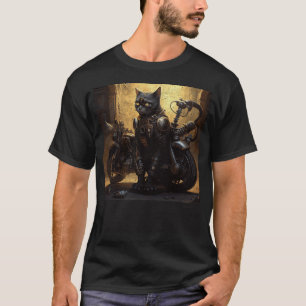 Camiseta Black Cat Motorbike Steampunk