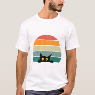 Camiseta Black Cat Peeking Sunset Vintage 4