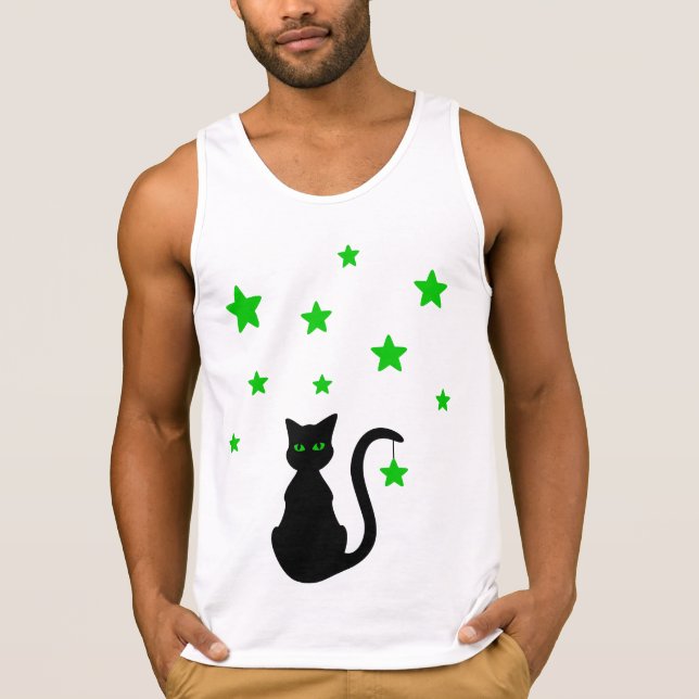 Camiseta Black Cat Stars T-Shirt (Frente)