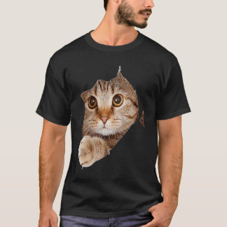 Camiseta Black Cat Torn Cloth Cat  Cat Mom Kitten